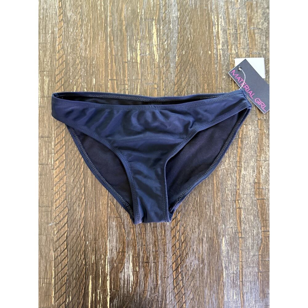 Material Girl Black Bikini Bottoms NWT Low Rise Swim Moderate Coverage Small